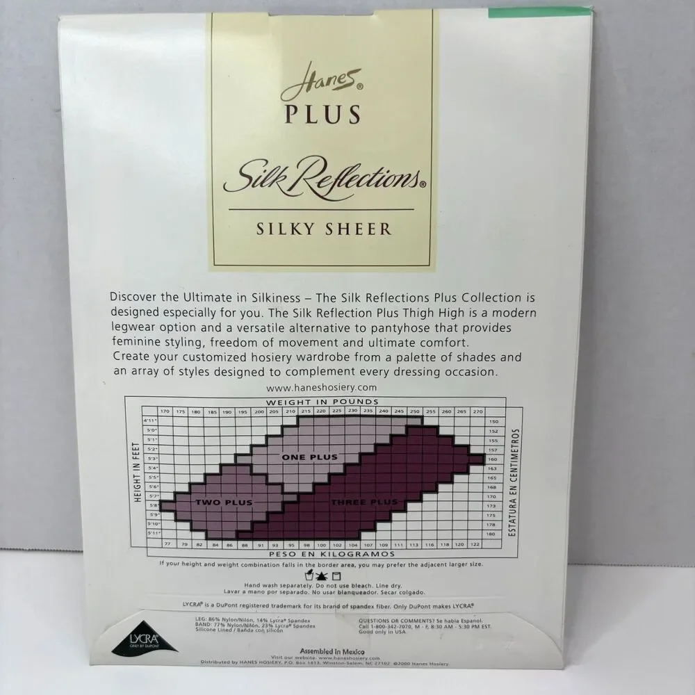 Hanes Plus Silk Reflections Thigh High Stockings One Plus Espresso 00P35 NIP VTG